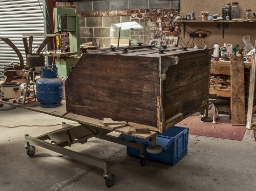 Walnut fall-front Bureau, Melford Hall