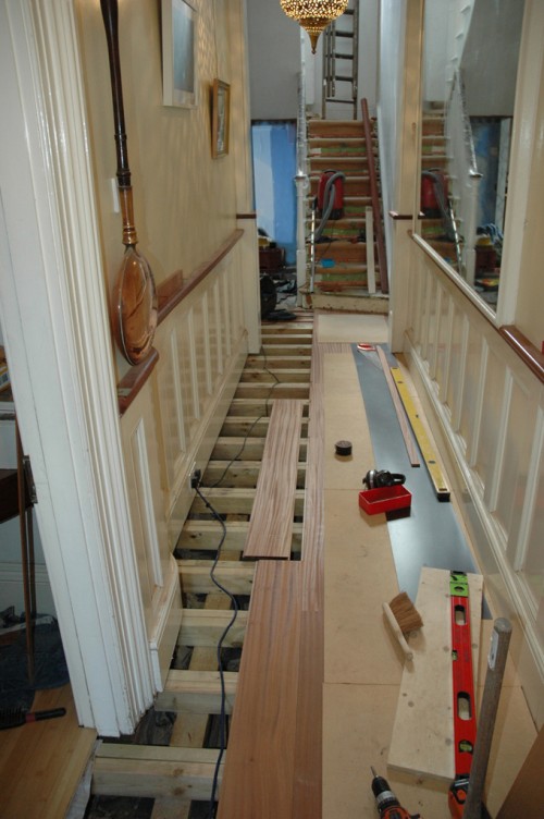 Reflooring to hallway, installation