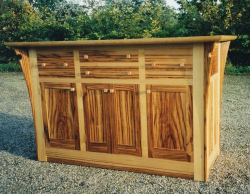 White and brown chestnut sideboard