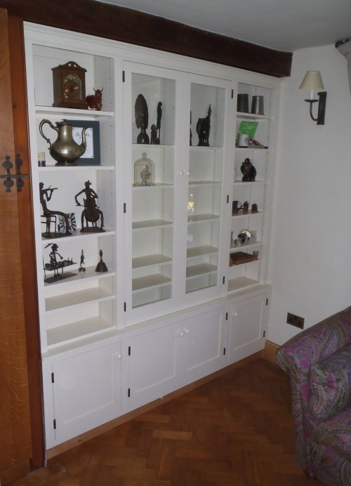 White painted bookcase